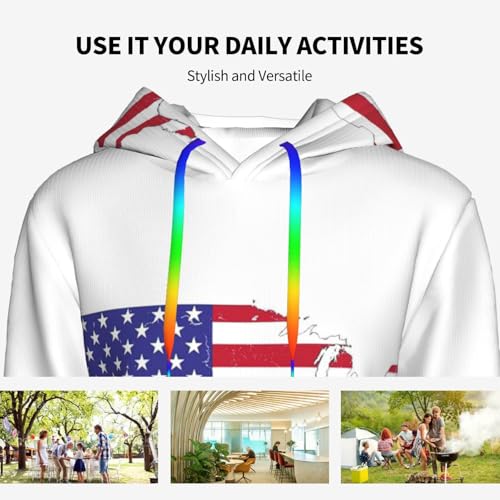 Sweat à capuche drapeau USA EdWal pull parfait pour le week-end