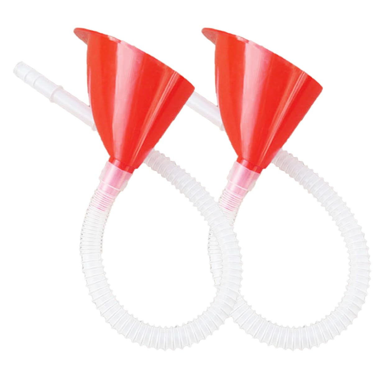 MAGICLULU 8 Juegos Embudo de relleno suministro de coche embudo de cuello largo automotor canalón del tanque de gasolina para el coche de aceite de e el plastico rojo