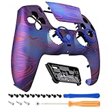 eXtremeRate LUNA ps5コントローラー（BDM-010&BDM-020&BDM-030&BDM-040&BDM-050）に対応用交換フロントシェルやタッチパッド、パターン柄DIY交換ハウジングシェルタッチパッドカバー「ダマスクス」