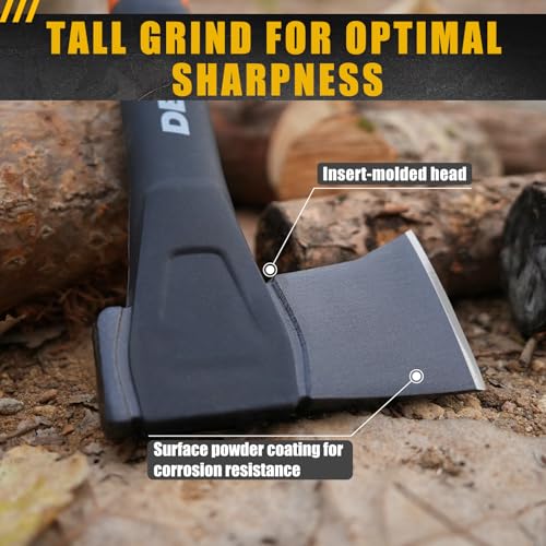 DESHIL 14-Inch Chopping Hatchet Axe for Outdoor Camping & Kindling - Image 3