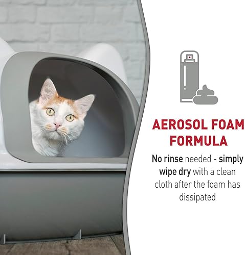 Miniatura 8 de Nature's Miracle Espuma limpiadora de cajas de arena, fórmula enzimática, 17.5 onzas, paquete de 4