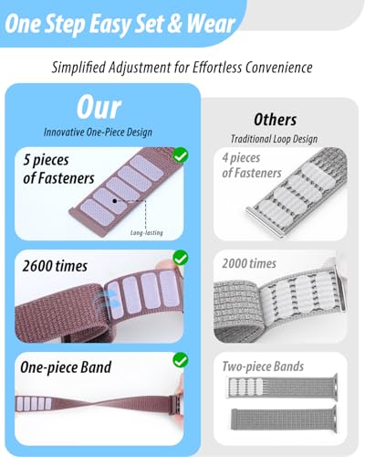 Image of Nylon Loop Sport Band Compatible with Apple Watch Bands 44mm 45mm 46mm 49mm 42mm for Women Men, iWatch Wrist Straps for Ultra 3 2, Se, Series 11 10 9 8 7, Breathable, Soft Band Ideal for Outdoor