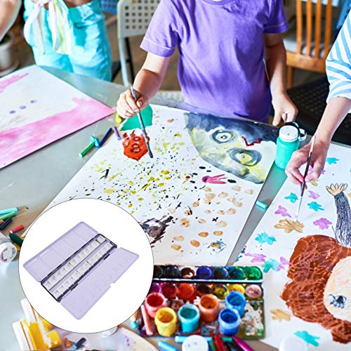 EXCEART 1 Conjunto de Latas de Aquarela Vazias Paleta 24 Grades Estojo de Tinta de Metal Organizador