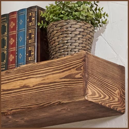 Adorwood Handmade Fireplace Mantel Shelf 60", Extra Wide Rustic Wood