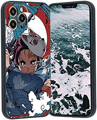 vivist Anime Manga iPhone 12 Pro Max Case,Japanese Demon Slayer Character Case for Men Boys Women Cute Cartoon Design Soft Silicone Cover (Demon Tanjirou)