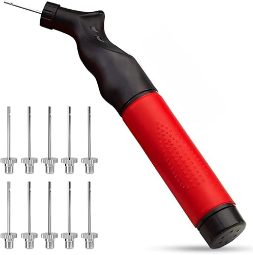 Bomba de bola deportiva con 10 agujas - Dispositivo de inflado fácil de doble acción para empujar y tirar - Q Sports -