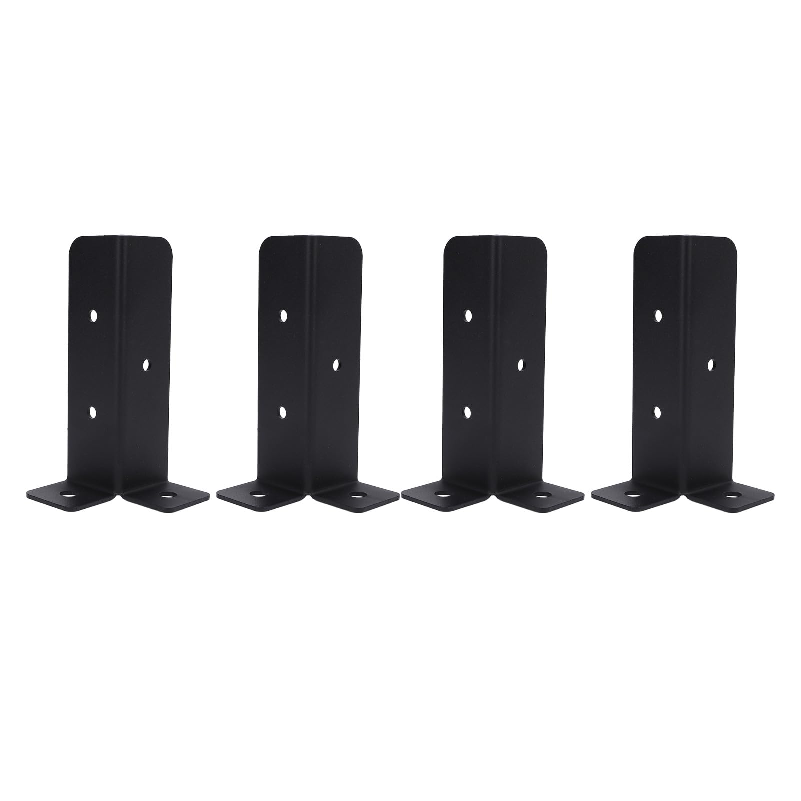 Supports d'ancrage pour poteaux noirs 35x35mm - Kit de 4 pièces métalliques