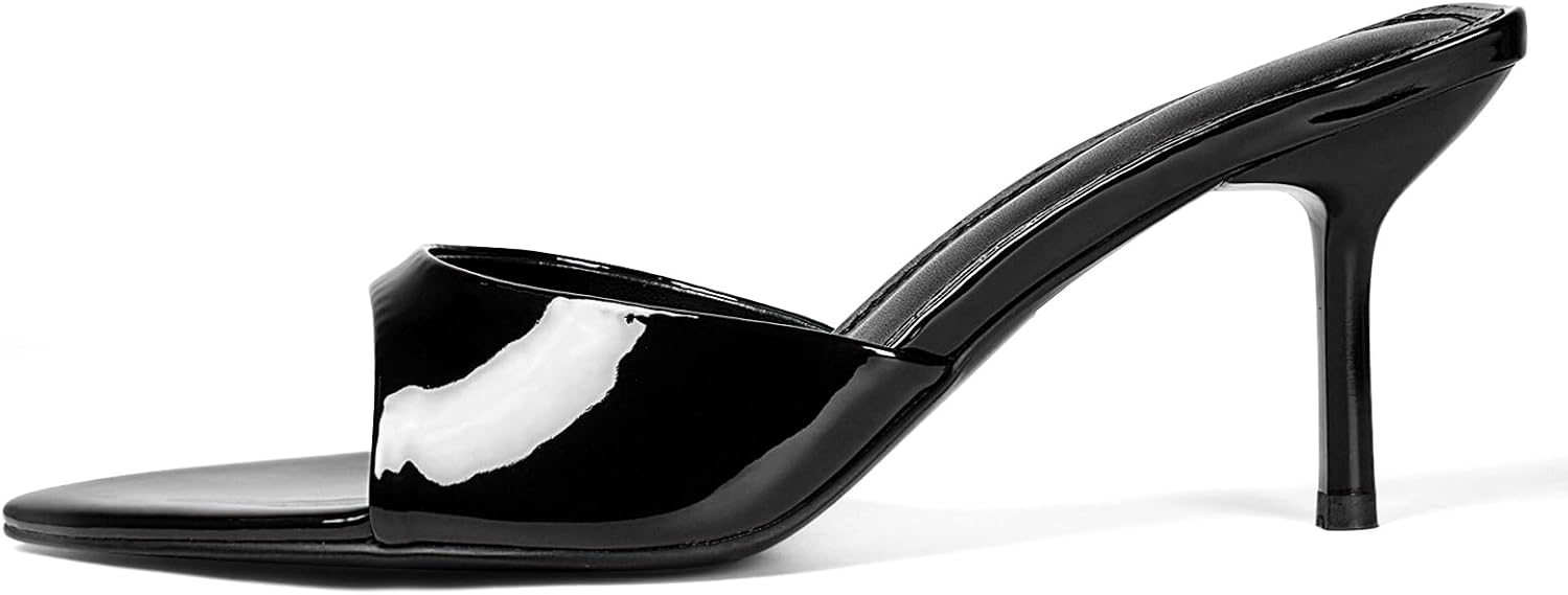 QIV Leopard Kitten Heels Pointed Toe Mule Heels for Women Open Toe Kitten Heel for Party Dressy Wedding - Image 6