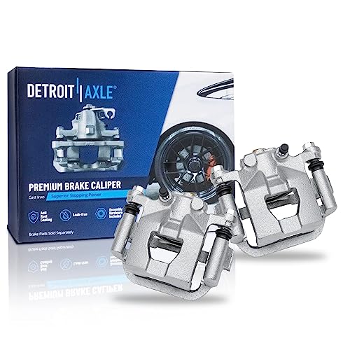 Image of Detroit Axle - Rear Brake Kit for 2002-2018 Nissan Altima 2004-2008 Maxima | Drilled & Slotted Brake Rotors Brake Calipers w /Brackets Ceramic Brake Pads 2005 2006 2007 Replacement