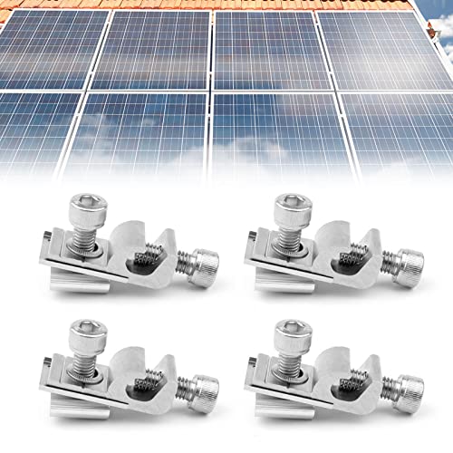 MIRFURT 4pcs Boden Erdung Lug Standard Solarpanel Erdungsclip,Solar Montage System,Solarmodul-Montagehalterung, Erdungsösen, Photovoltaik-Unterstützung, Photovoltaik-Unterstützung Cover