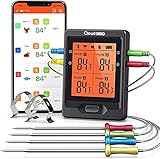 Cloud bbq Wireless Meat Thermometer of 500FT, Bluetooth Meat Thermometer for Smoker Oven, Grill Ther