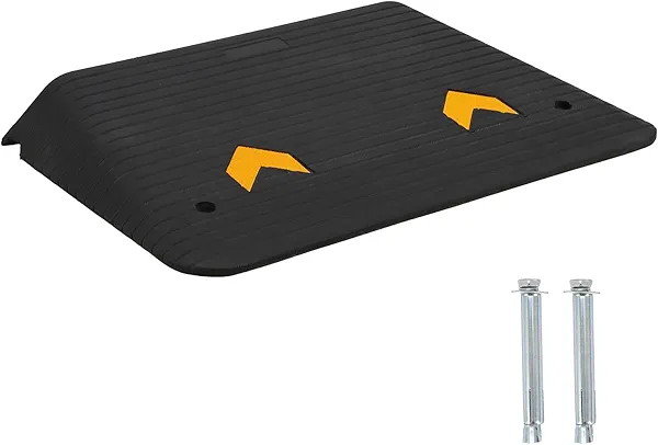 Elementool 4" Rise Rubber Threshold Ramp for Doorways - 33,000 LBS Capacity Wheelchair Ramp, Non-Slip Surface, Portable Driveway Curb Ramps for Home Entry