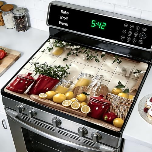 Image of Stove Top Cover for Electric Stoves: All-in-One Heat-Resistant Protector Mat, Non-Slip Kitchen Counter Mat 28''x20''