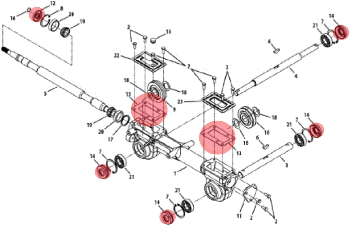 REPLACEMENTKITS.COM Roto-Tiller Transmission Gasket & Seal kit Compatible with Cub Cadet (RT Series), Troy Bilt (Bronco, Super Bronco, Pro-Line) & Others (Replaces 721-04232, 921-04429 & 921-04030)