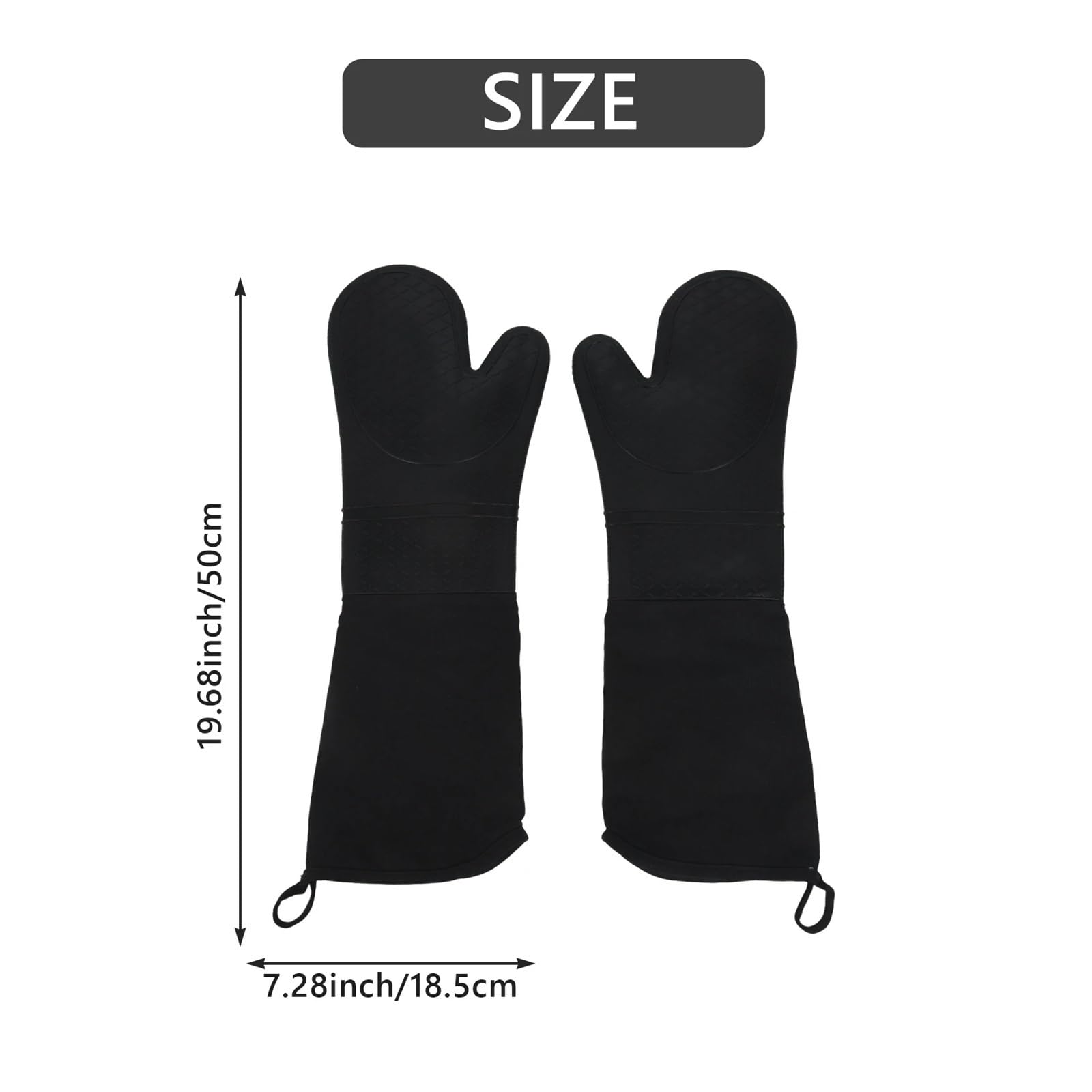 Mitaines De Four Gants de Four Professionnels en Silicone, Gants de Cuisson, Longueur coude, Gants résistants à la Chaleur pour Le Four