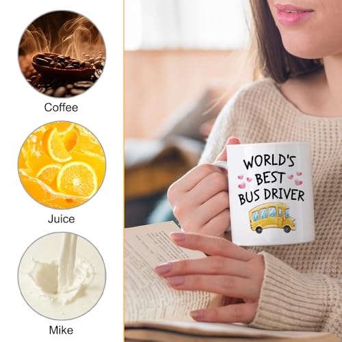 Taza de café para conductor de autobús 11 oz blanca miniatura 3