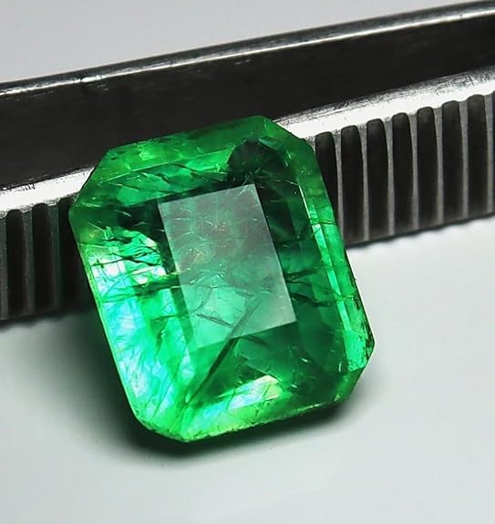 9-10 Ct Natural Green Emerald Radiant Cut Certified Loose Gemstone for Jewellery Making - 14x7 MM3
