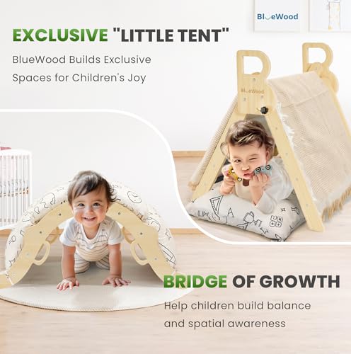 image for BlueWood Pikler Triangle Set with Cushion, 8-in-1 Climbing Toys for To