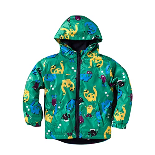 Toddler Boys Windbreaker Casual Outerwear Kids Lightweight Zip Hooded Jacket Baby Cute Coat (Green, 12-18 Months) - Main Image