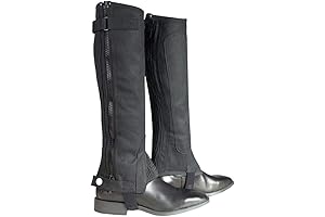 Amara Adult Equestrian Leather Half Chaps: Superior Comfort and Protection