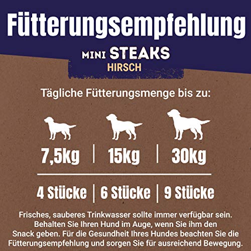PURINA Adventuros Hundeleckerlis Mini Steaks mit Hirsch Beutel, 7er Pack (7 x 70 g)