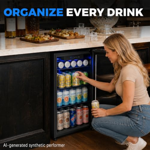 Image of 4.5 Cu.Ft Under Counter Beverage Refrigerator, Glass Door, ETL