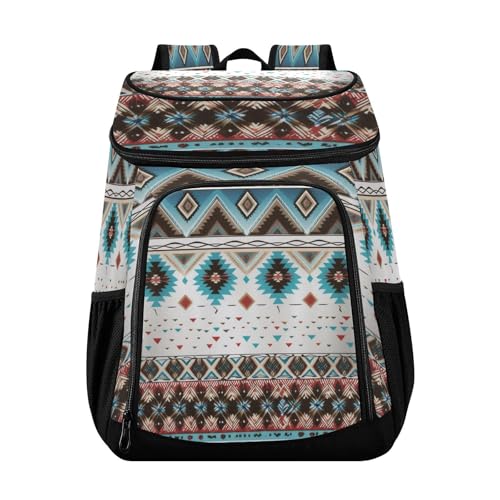 Cgiub Native Tribal Navajo - Mochila térmica térmica para hombres y mujeres, 36 latas, impermeable, a prueba de fugas, bolsa térmica para almuerzo, playa, picnic, camping, a, 33x20x43 cm