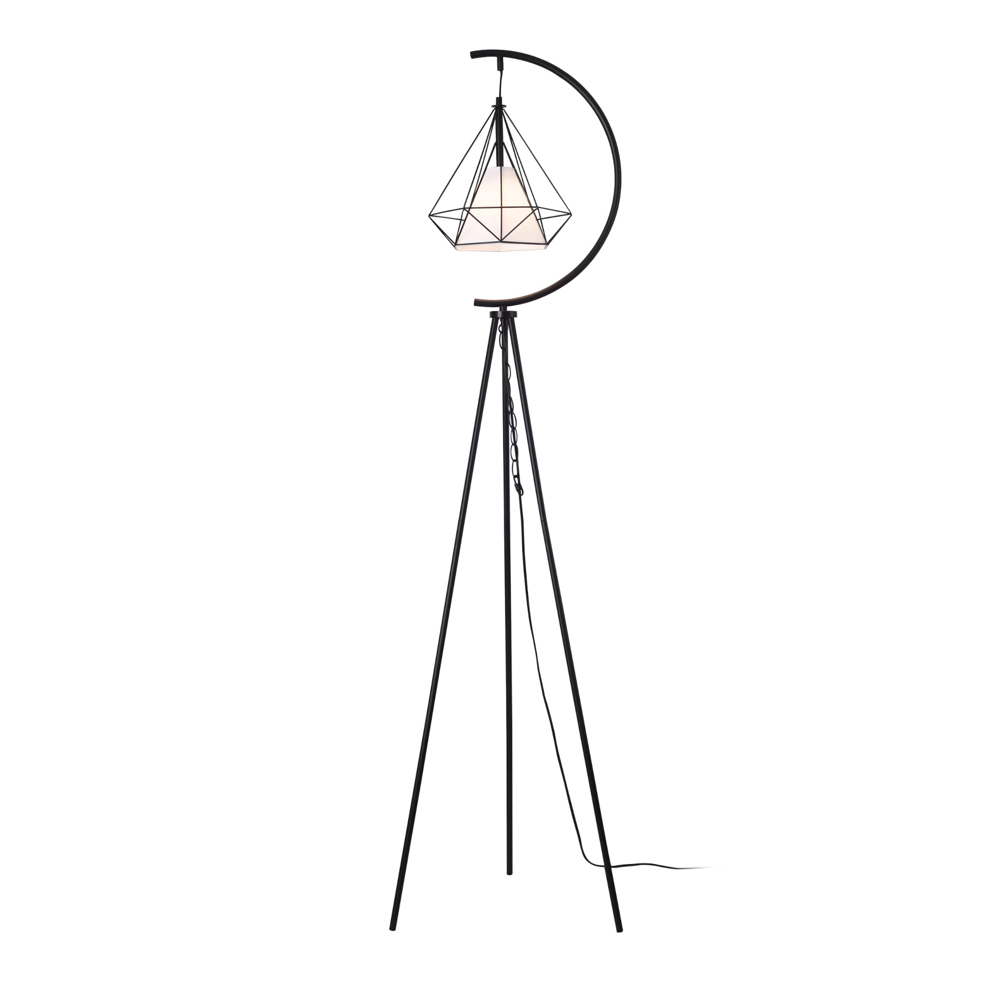 lux.pro Ponadczasowy design lampa stojąca nowoczesna elegancka lampa statywowa do salonu sypialnia z przełącznikiem nożnym E27 60 W metal poliester wysokość 171 cm czarny biały