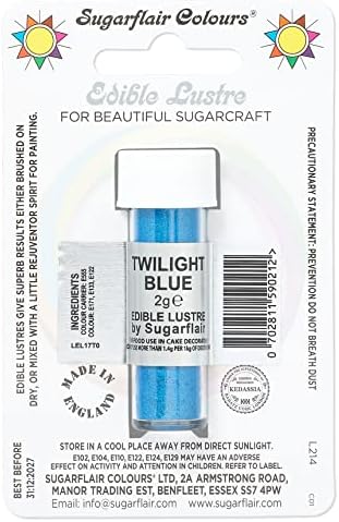 Sugarflair Silver Sparkle Edible Lustre Dust, Add a Lustrous Shine to Cakes or Decorations. Brush On or Add Rejuvenator to Create Eye-Catching Edible Paint, Gives Shine to Your Bakes - 2g