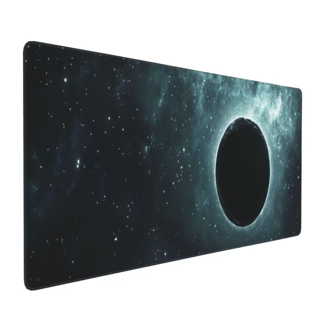 Tappetino Mouse XXL 1400x600x3mm Tappetino Mouse Luna Cielo Stellato Impermeabile Tappetino Gaming Mouse Pad XXL Tappetino Scrivania,Base Antiscivolo Migliora Precisione e Velocità per Desktop/Ufficio