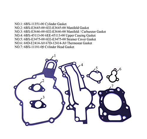Image of Boat Motor 6BX-WE001-00 6EE-W0001-00 Power Head Complete Gasket Kit for Yamaha Outboard Engine F6 F4 4HP 6HP 4-Stroke