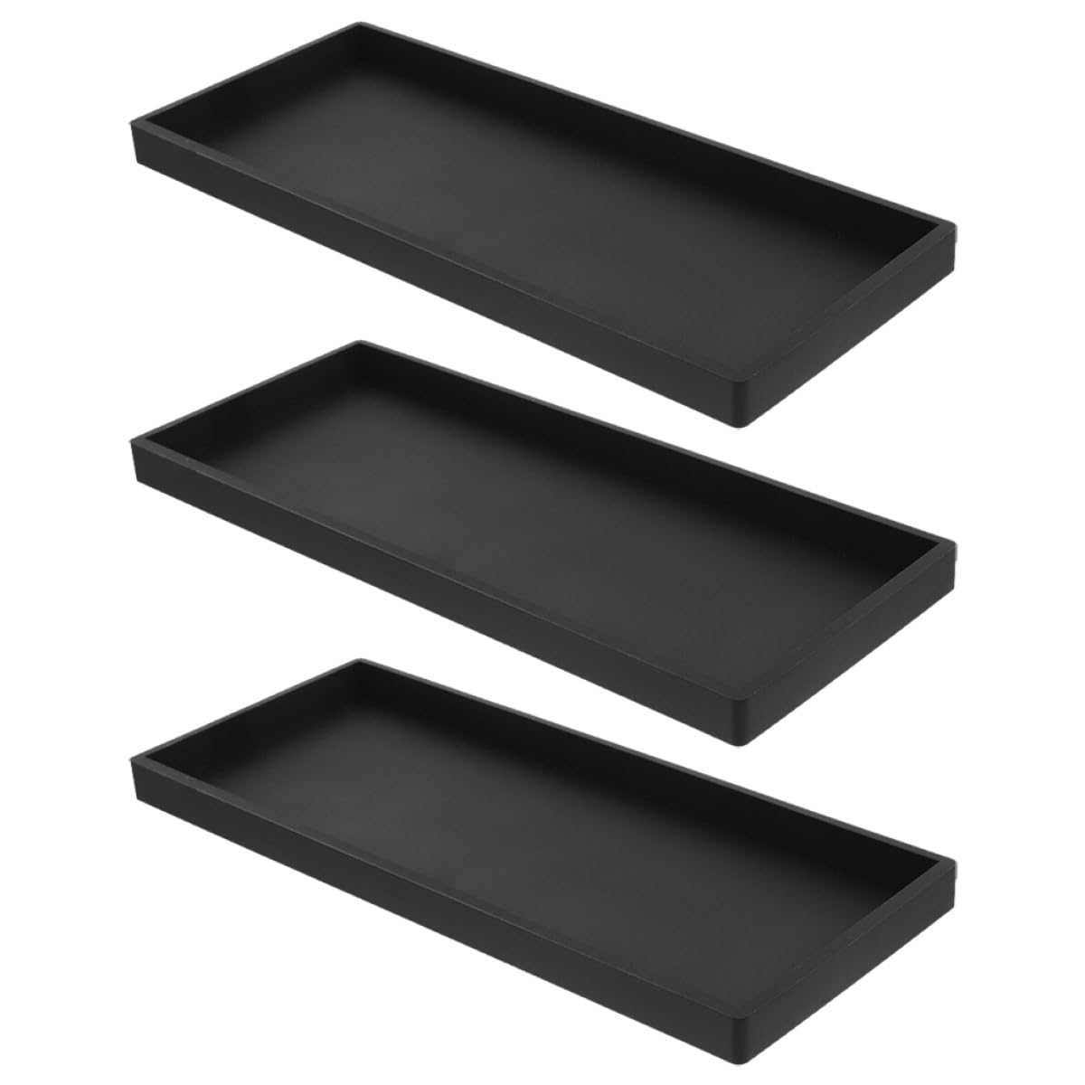 Plateau en silicone noir pour ranger le maquillage et les soins de toilette