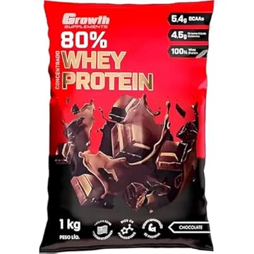 Whey Protein Concentrado 80% Growth Supplements (1KG) - Chocolate