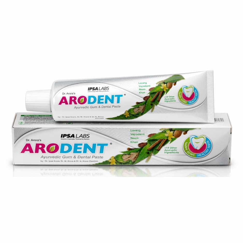 Image of Arodent Ayurvedic Herbal Toothpaste for Gum & Dental Care - 50g | 18 Ayurvedic herbs like Lavang, Vajradanti, Neem & Khair | Gum Health | Plaque Care | Fresh Breath | Strong Teeth