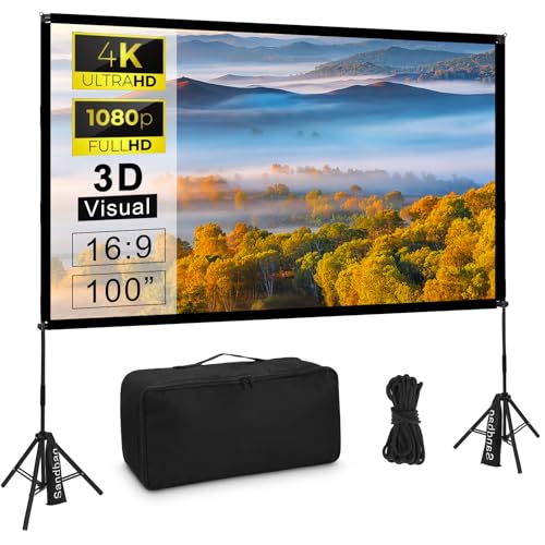 Écran de projection avec trépied, portable de 100 ',...