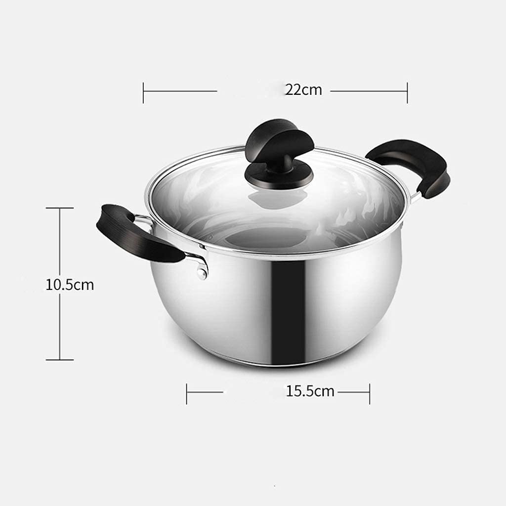 Stockpot 304 Sopa de Acero Inoxidable Olla de Gas para Gas de Gas de inducción de inducción Bota de Oreja Caliente Martillo de Orejas Desayuno freír sartén