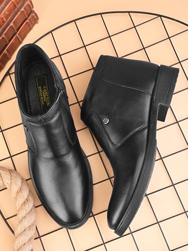 Image of Carlton London Men's Ankle Height Slip On Round Toe Comfortable Boot