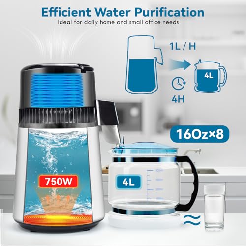 Roedeer RD132143302 Distilled Water Maker,1.1 Gallon/4L,750W Water Distillers thumb #2