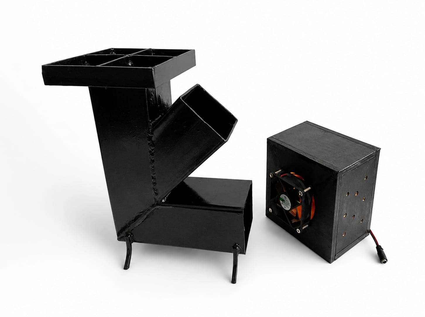 Portable Biomass Rocket Stove with DC Air Blower Fan | Heavy Duty Metal Wood Burning Stove | lakri ka chula Outdoor Cooking Stove for Camping, Picnic & Emergency Use-picture-23