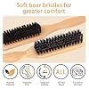 Slick Back Hair Brush, Boar Bristle Hair Brush for Soft/Medium Hair - Polish Slick Back Hair/Ponytail and Create a Frizz-free Hairstyle, Suitable for Women Men & Kids-2 PCS