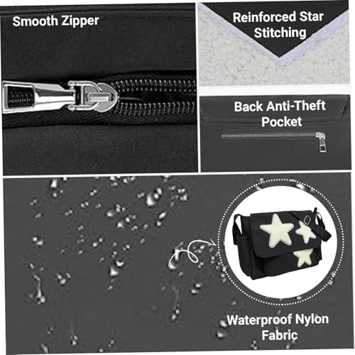 1PC Star Messenger Bag, Large Capacity Cute Star Purse with Multi-Pocket, Shoulder/Crossbody Messenger Bag with Adjustable Strap for Travel Work School..4