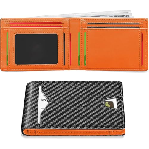Men's wallet genuine leather wallet card bag men's anti-theft brush wallet clip women's boyfriend wallets