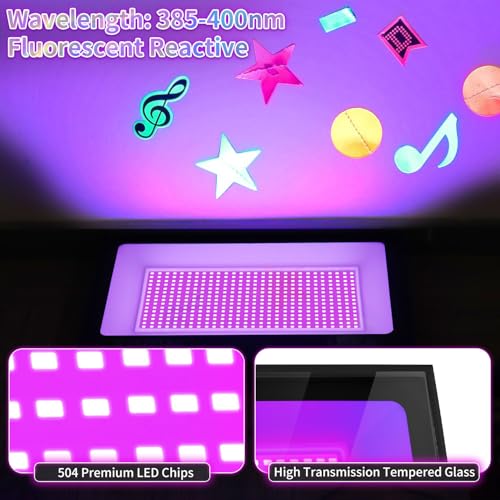 Image of 500W Black Light IP66 with 10ft Cable, Powerful for Halloween Large Space | 2 Pack LED Blacklight Flood Light Outdoor with Switch, Glow in the Dark Party Supplies for Gym Classroom Dance Party Decor