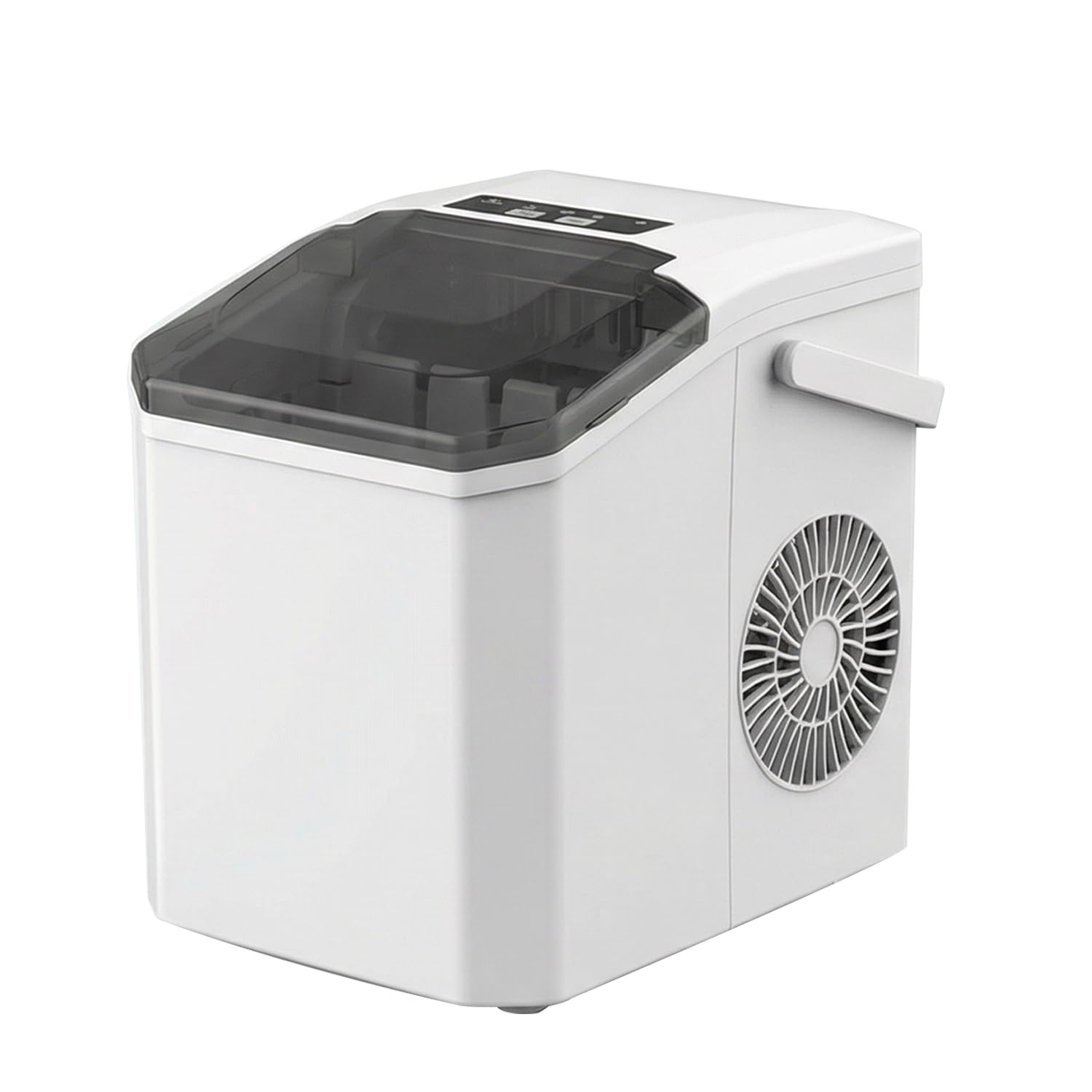 Ice Maker, 14kg/24H Countertop Ice Machine with 2 Bullet Ice Sizes, 6-Min Fast Ice Making, Self-Cleaning, Low Water Alerts, Quiet Operation, Ideal for Home Kitchen Office Bar Camping (White)
