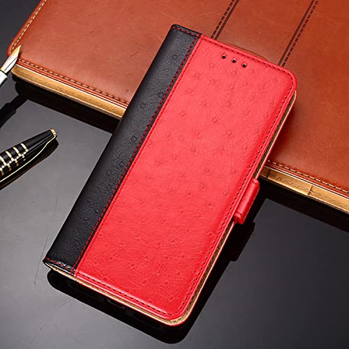 Case For Motorola Edge (2022), Pu Leather Flip Magnetic Wallet Case With Card Slots Stand Shockproof Folio Phone Cover Compatible With Motorola Edge (2022), Red #TOP1