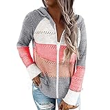 Material ----- Damen Reißverschluss Strickpullover besteht aus 95% Viskose 5% Nylon. Weiches und hochwertiges Material bietet Ihrer Haut viel Komfort.