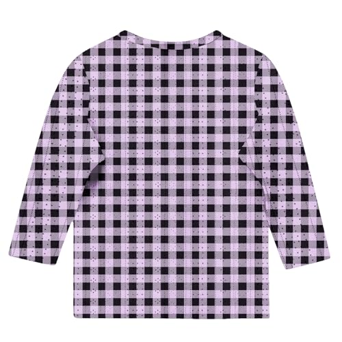 Cute Tops for Teen Girls Summer 3/4 Length Sleeve Crewneck Graphic Blouses Workout Tops Summer Kids Clothes3