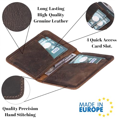 Leather Slim Wallet, Credit Card Holder, Bifold, Minimalist, Front Pocket, Small Thin, Travel Wallet for Men and Women (Chocolate Brown)4