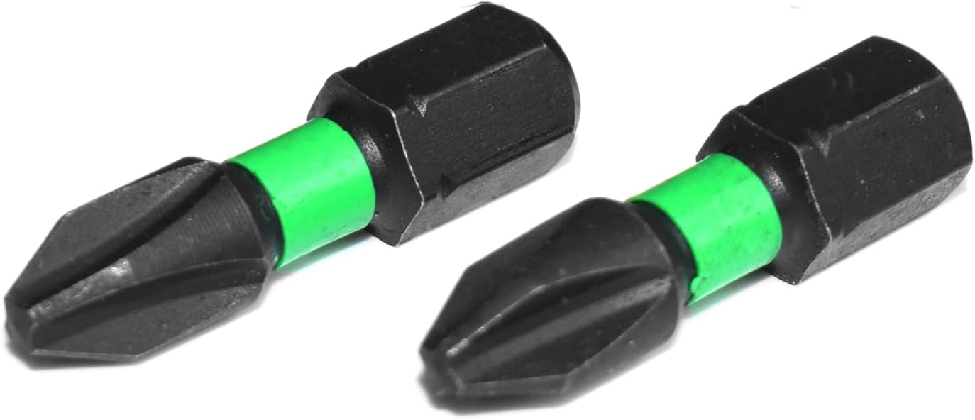 PH2 Phillips Impact Screwdriver Bits Set, 20-Pack, 1-Inch Length, Magnetic 1/4 Inch Hex Shank, Anti-Slip