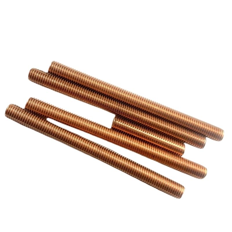 M4 M5 M6 M8 M10 M12 99.9% Pure Copper Threaded Rods Metric Thread Stud Bolts (20,M6 x 60mm)